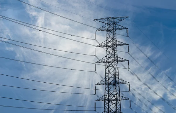 High voltage pole on sky background — Stock Photo, Image