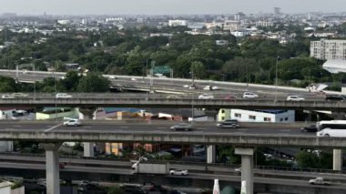 Tayland Bangkok karayolu üzerinde trafik Timelapse