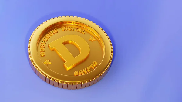 Cryptogeld Dogecoin Concept Gouden Dogecoin Een Roze Achtergrond Illustratie Rendering — Stockfoto