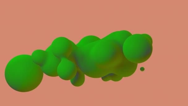 Fluide animation fond sphère fluide forme vert abstrait. Illustration de rendu 3D 4K — Video