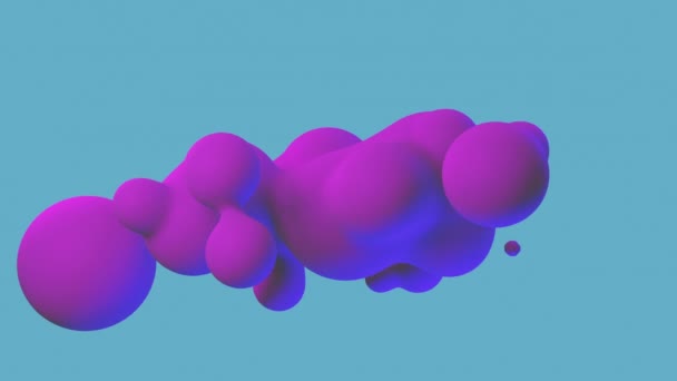 Sıvı animasyon arka plan sıvı küre mor ve pembe soyut şekiller. 3B resimleme 4K — Stok video