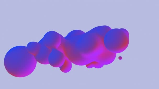 Vloeibare animatie achtergrond vloeistof bol vormen paars en roze abstract. 3D weergave illustratie 4K — Stockvideo