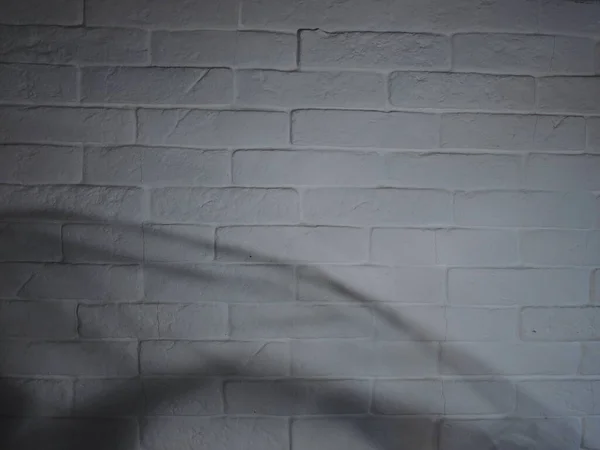 Ombres Objets Sur Mur Briques Blanches Texturées Des Rayures Lumière — Photo