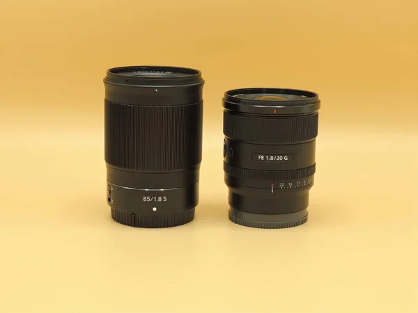 Den Bästa Porträttlinsen Nikon Nikkor 85Mm Svart Och Den Bästa — Stockfoto