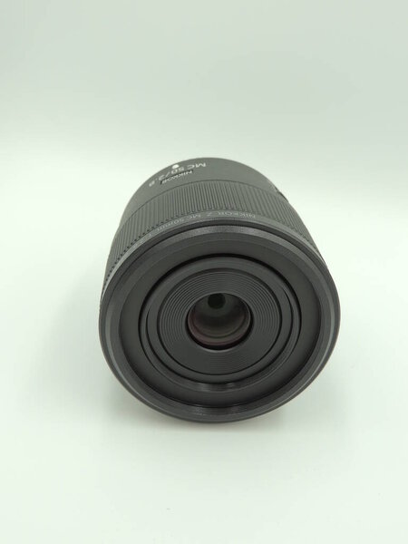 New Macro Lens Nikon Z 50mm f 2.8 MC Niko Z Lens. New in 2021, for the Z series of Nikon mirrorless mirrors. White background, macro.