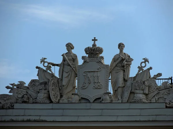 Les Anciens Sites Ville Saint Pétersbourg Contre Ciel Nature Bâtiments — Photo