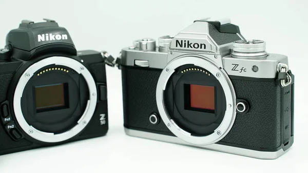 Nikon Zfc Met Lens Zilver Zwarte Nikon Z50 Met Nieuw — Stockfoto