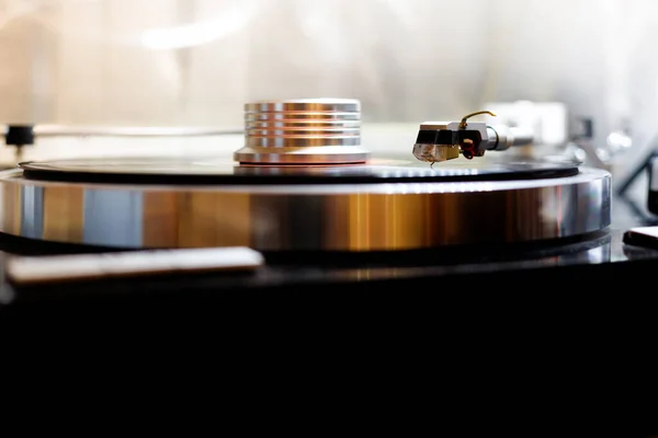 Vinyl Player Playing Record Headshell Close — Stock Photo, Image