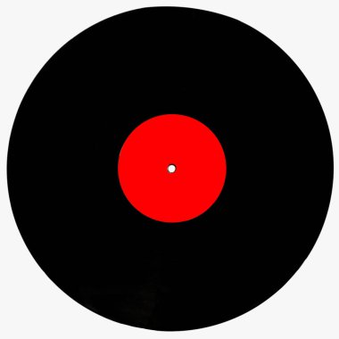 Beyaz arka planda siyah vinil kayıt