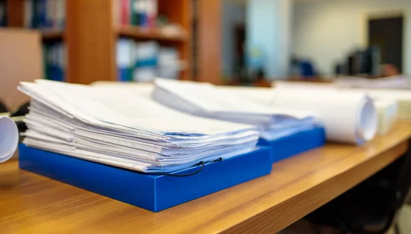 Printed Documentation Lies Folder Table — Stock Photo, Image