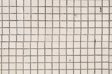 Küçük mozaik kiremitlerin dokusu ve çimento kapanıyor