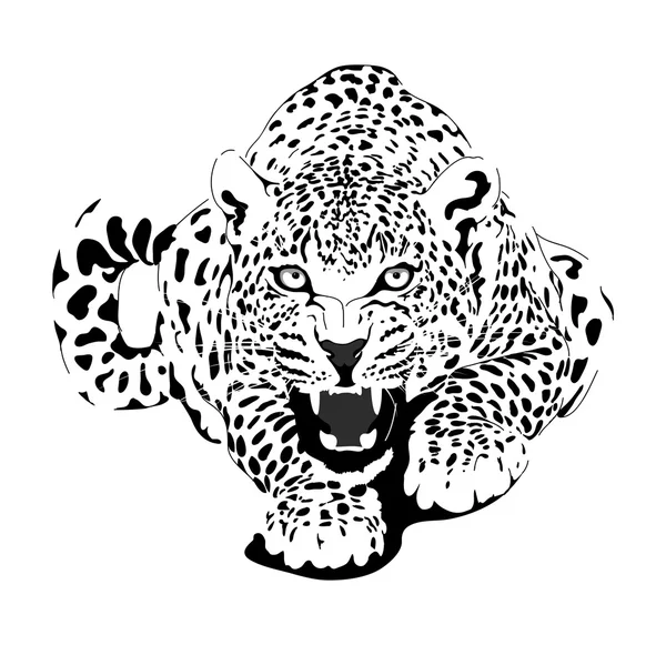 Leopard in black interpretation Stock Illustration