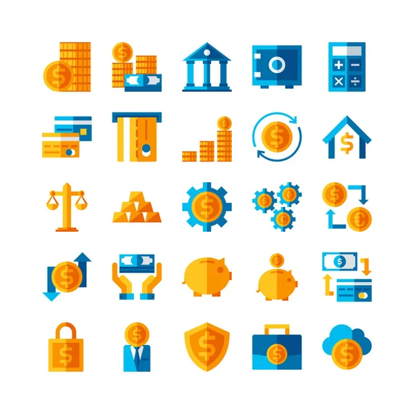 flat icon set business and money exchange, banking financial