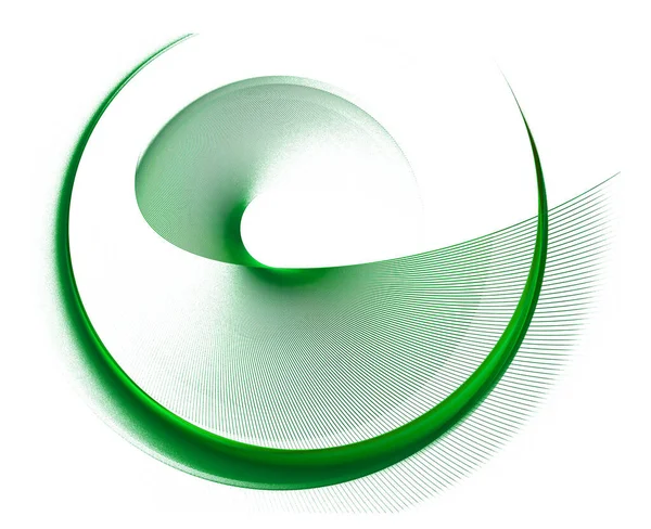 Curled Transparent Green Surface White Background Open Circle Top Graphic — Stock Photo, Image