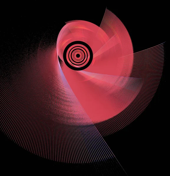 Pink Fan Blades Spin Rapidly Circle Black Background Graphic Design — Stock Photo, Image