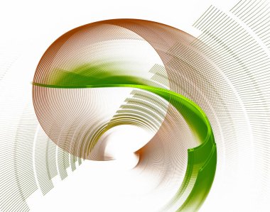 Kabarık, dalgalı şeffaf düzlemler ve çizgili segmentlerin çapraz düzlemi beyaz arka plana güzelce yerleştirilmiş. Soyut fraktal arka plan. 3D görüntüleme. 3d illüstrasyon.