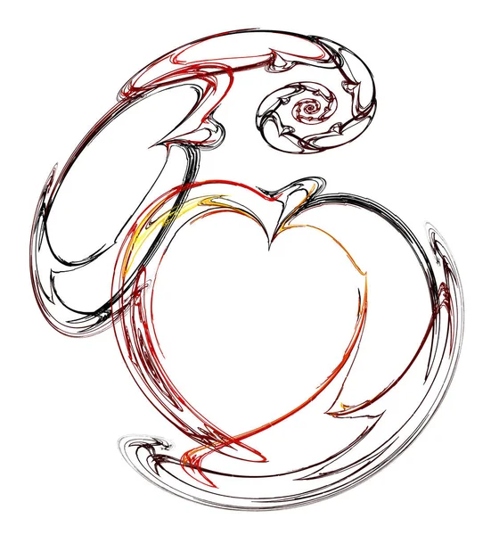 Ornament Aus Herzen Spiralförmig Auf Weißem Hintergrund Angeordnet Abstrakter Fraktaler — Stockfoto