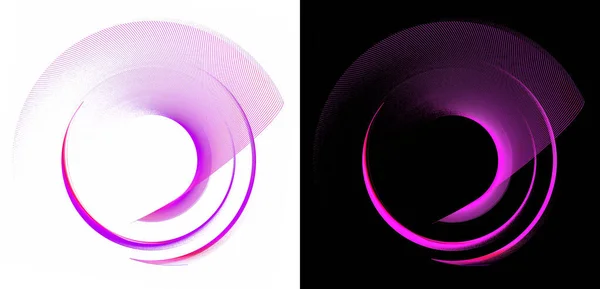 Purple Transparent Striped Fan Spins Spiral White Black Backgrounds Graphic — Stock Photo, Image