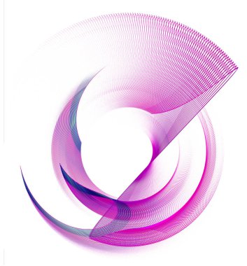 Sivri uçlu, yuvarlak ve yuvarlak elementler dairesel bir çerçeve oluşturur ve beyaz bir arkaplan üzerinde döner. Grafik tasarım elementi. Logo, işaret, simge, sembol. 3D görüntüleme. 3d illüstrasyon.