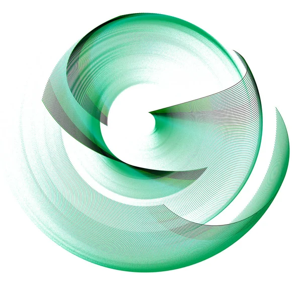 Grüne Luftig Gestreifte Arcuate Elemente Werden Vor Weißem Hintergrund Geschichtet — Stockfoto