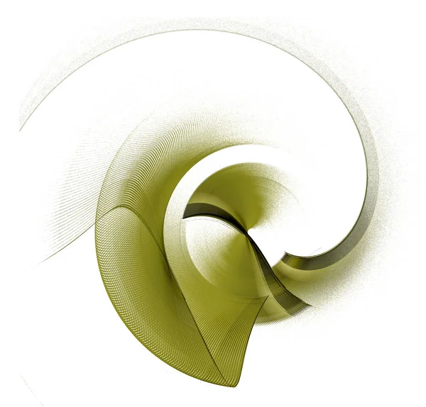 Dalgalı, zikzak şeklinde kıvrımlı ve kavisli, koruyucu yeşil, çizgili düz elementler beyaz arkaplanda döner. Grafik tasarım elementi. Logo, işaret, simge, sembol. 3D görüntüleme. 3d illüstrasyon.