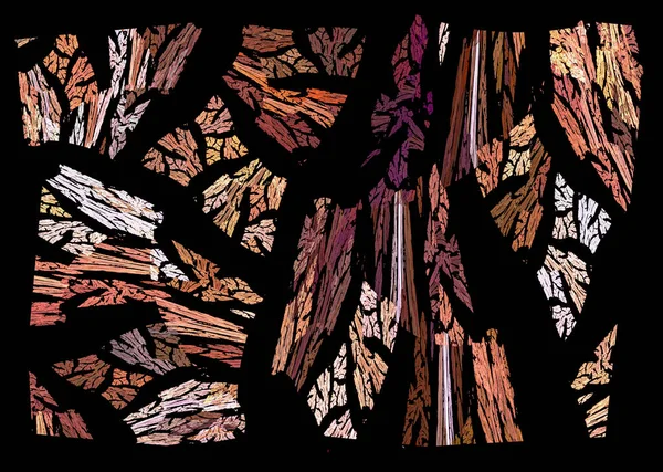 黒い背景に割れた木の樹皮の模倣 アブストラクトぼかし付きのフラクタル背景 3Dレンダリング 3Dイラスト — ストック写真