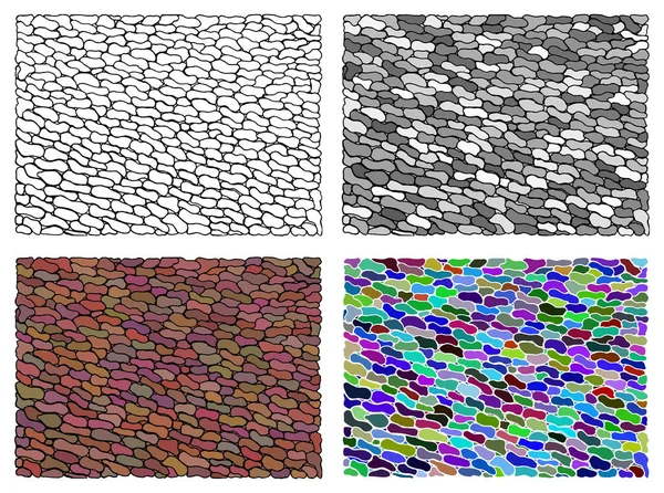 Abstract Pavement Laid Out Diagonally Stones Different Shapes Coloring Antistress — Stockvector