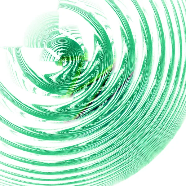 Зелені Кола Розходяться Хвилях Різних Напрямках Білому Тлі Абстрактний Фрактальний — стокове фото
