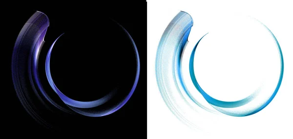 Blue Striped Elements Create Circular Border Set Graphic Design Elements — Stock Photo, Image