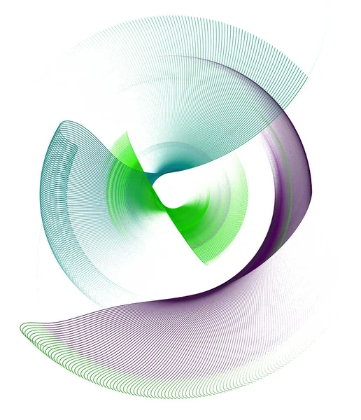 Wavy Transparent Colorful Abstract Propeller Blades Rotate White Background Graphic — Stock Photo, Image