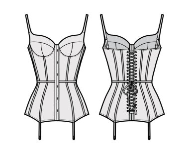 Corselette büstiyer Dul İç çamaşırları küflenmiş bardak, sırtı bağlı jartiyer. 