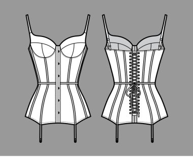 Corselette büstiyer Dul İç çamaşırları küflenmiş bardak, sırtı bağlı jartiyer. 