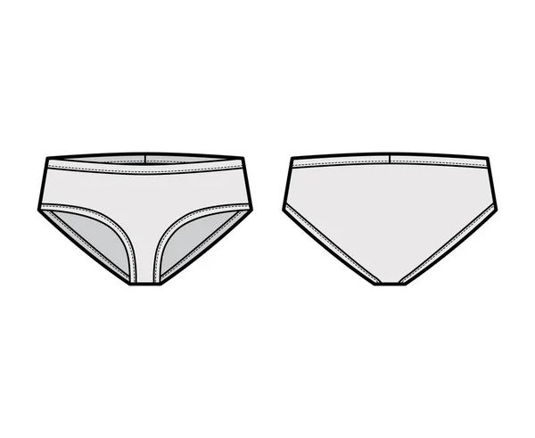 Slip avant étroit sous-vêtements illustration de mode technique avec ceinture élastique Malles étanches à la peau de style sportif — Image vectorielle