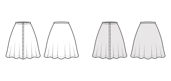 Иллюстрация технической моды с полукруглым силуэтом колена. Шаблон плоского дна — стоковый вектор