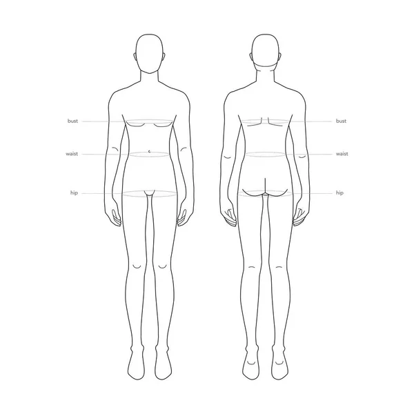 Измерения терминологии мужских стандартных частей тела Иллюстрация для производства одежды и аксессуаров — стоковый вектор