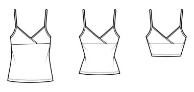 Bir grup Camisoles kolsuz kolsuz kolsuz tişört imparatorluk dikişli, ayarlanabilir kayışlı, ince ya da büyük boy