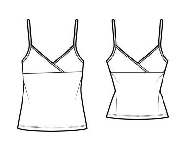 Bir grup Camisoles kolsuz kolsuz kolsuz tişört imparatorluk dikişli, ayarlanabilir kayışlı, ince ya da büyük boy