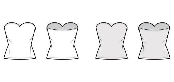 Топ-модель с тонкой фигурой, длиной талии. Плоская рубашка — стоковый вектор
