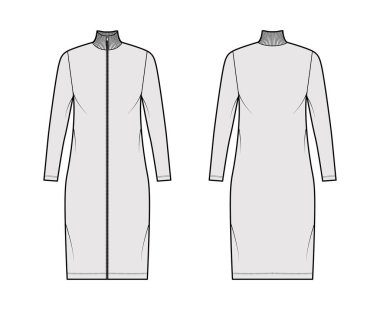 Balıkçı yaka elbise uzun kollu, diz boyu, büyük beden, dolgun kalem.. 