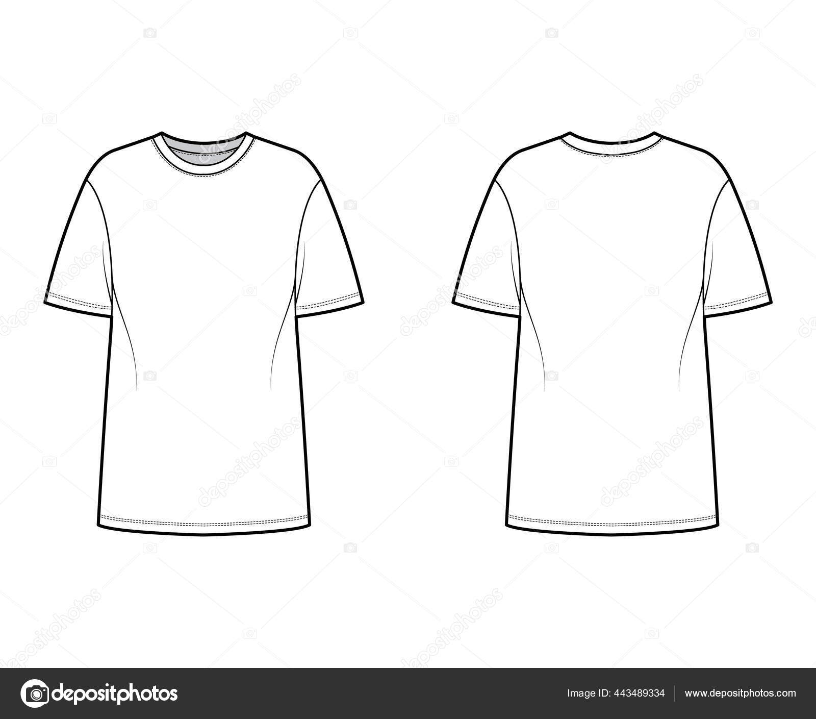 Blank T Shirt Template White Vector Shapes For Coloring Flat ...