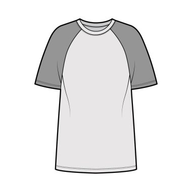 Raglan kısa kollu, tunik kollu, yakalı, büyük beden giyimli beysbol tişörtü.