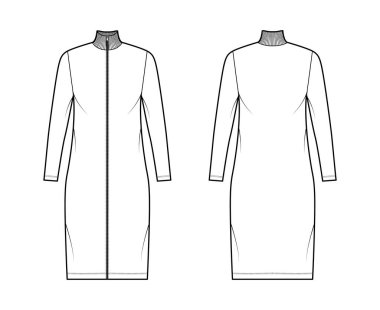 Balıkçı yaka elbise uzun kollu, diz boyu, büyük beden, dolgun kalem.. 