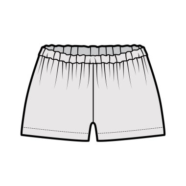 Kısa paçalı pantolonlar, mini boy, düşük bel, kalkış, düz pijama giysisi.