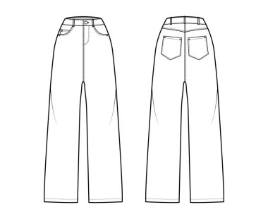 Baggy Jeans Denim pantolonu, tam boy, normal bel, 5 cep, perçin, kemer düğümlü,