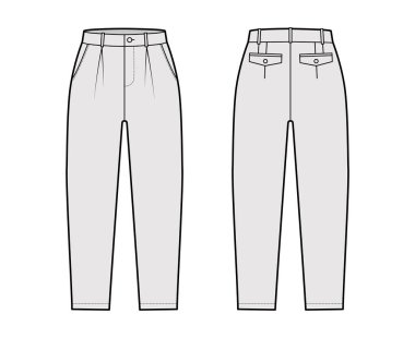 Kemer düğümlü kapri pantolonlar, baldır uzunluğu, normal bel, yüksek katlı, kesme, flep cep