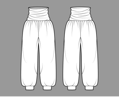 Pantolon, normal örtünmüş bel, kalkış, pliseler, geniş bacaklar, tam boy, büyük boy