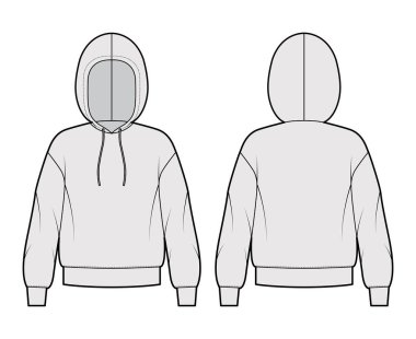 Kapüşonlu sweatshirt, uzun kollu, büyük beden, bantlı etek, askılı telli. Düz ortam 