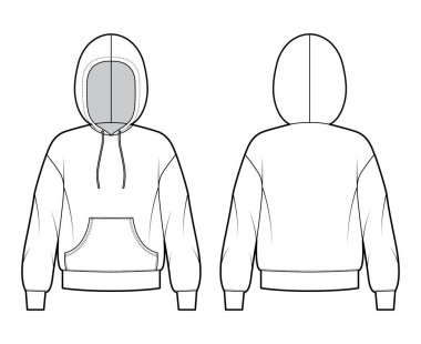 Kapüşonlu sweatshirt, uzun kollu, büyük beden, kanguru kesesi, askılı ip. Düz 