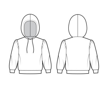 Kapüşonlu sweatshirt, dirsek kollu, rahat vücut, bantlı etek, askılı ip. Düz küçük