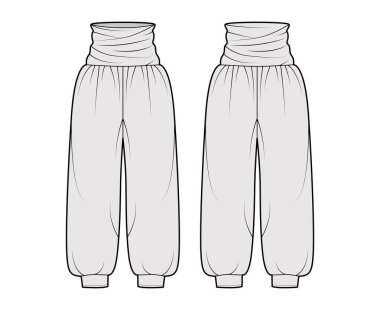 Pantolon, normal örtünmüş bel, kalkış, pliseler, geniş bacaklar, tam boy, büyük boy